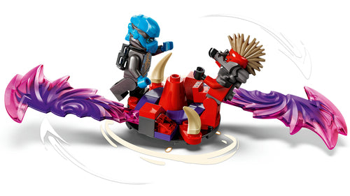 LEGO NINJAGO 71841 – Dragonisk stormlandsby – spinner med to figurer og illustreret bevægelse