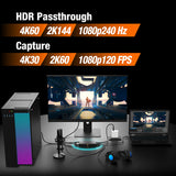 j5create JVA14 – capture card med 4K HDR-gennemgang – Illustration af capture og HDR-gennemgang