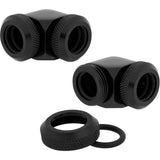 CORSAIR Hydro X Series XF Hardline 90° 12mm ytterdiameter vinklad koppling för vätskekylningssystem 2-pack svart