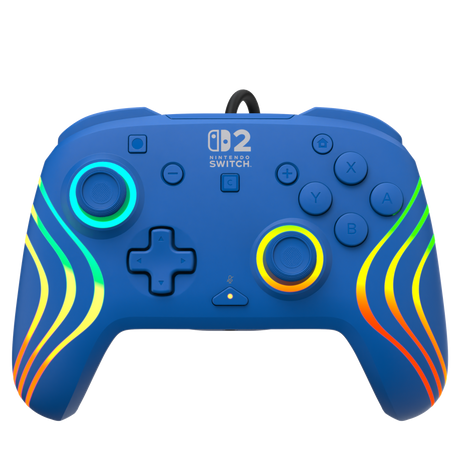 Turtle Beach Afterglow Wave Wired – Switch-controller, blå – Front med kabel