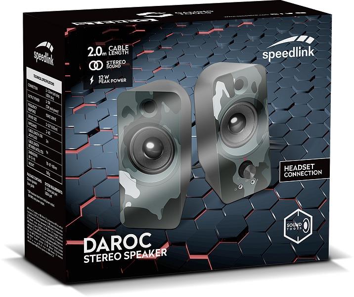 SpeedLink DAROC Stereohögtalare - Blå Kamouflage