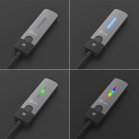 j5create USB-C til HDMI 2.1 – 8K-skærmadapter – Illustration af lysfarver