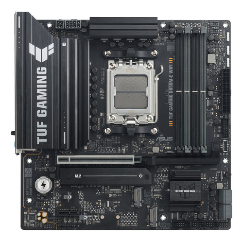 ASUS TUF GAMING B850M-E WIFI set ovenfra
