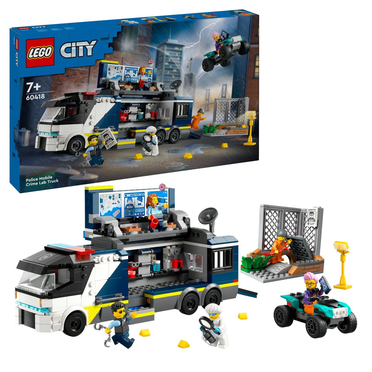 LEGO 60418 Stadspolisbil Med Laboratorium, Byggleksakssats