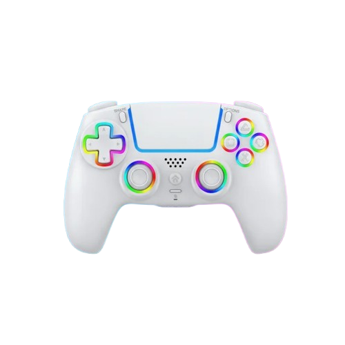 Deep Explorer Pro RGB – hvid controller til PS5 – forside