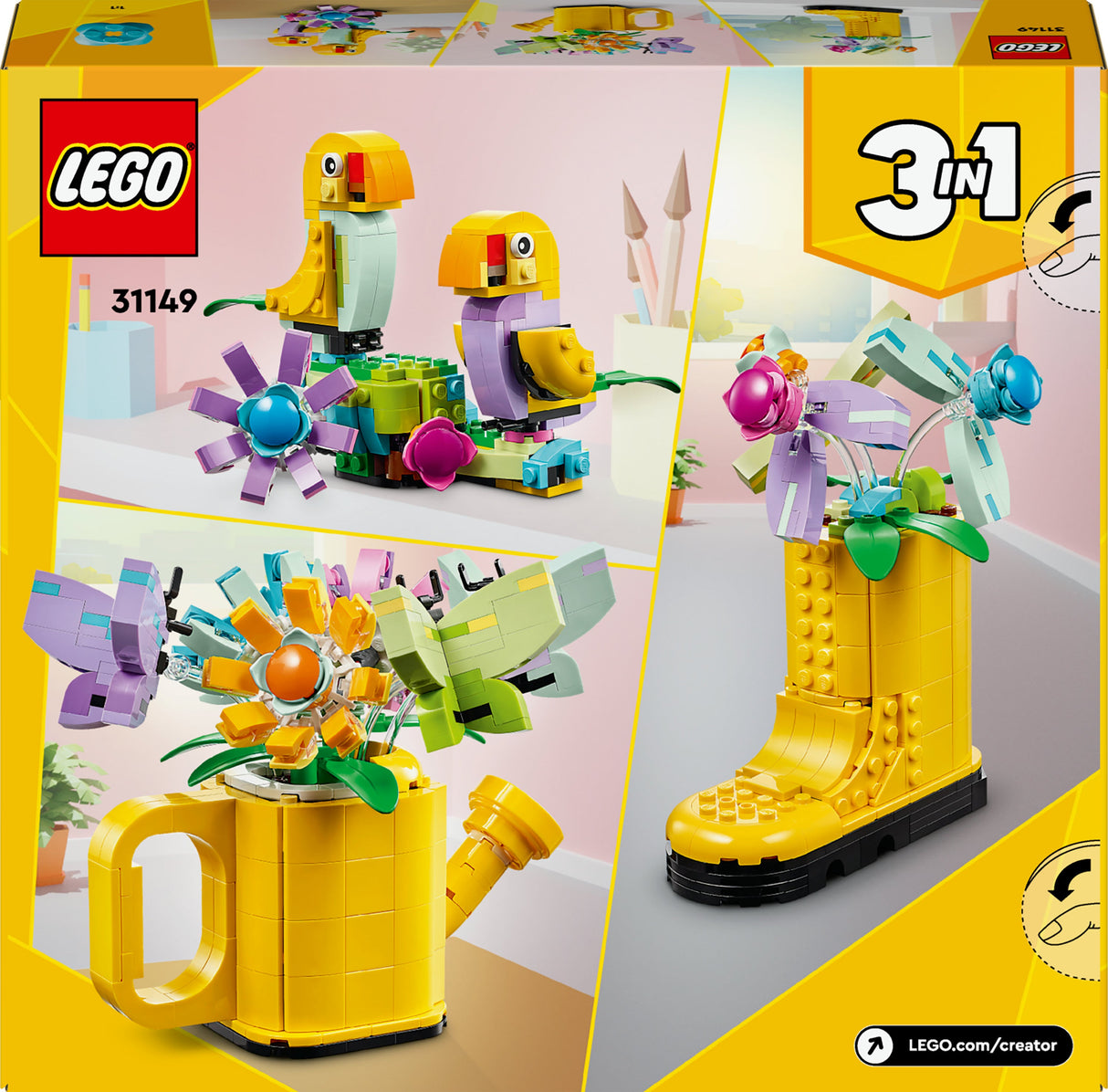 LEGO 31149 Creator 3-i-1 Vattenkanna Med Plommonbyggande Leksaksväska