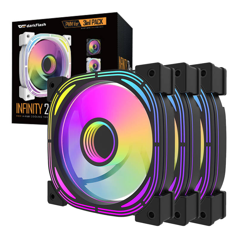 Darkflash INF24 3in1 ARGB Datorfläktset (svart)