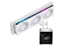 ASUS ROG STRIX SLC IV 360 ARGB LCD WHT – set skråt forfra