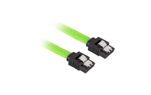 Grønt Sharkoon SATA III kabel med sorte lige stik
