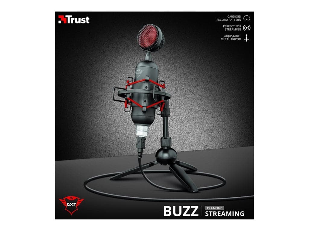 Trust Gaming GXT 244 Buzz Mikrofonkabel Svart Röd