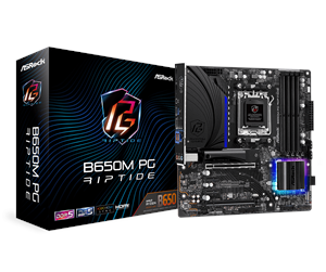 ASRock B650M PG Riptide Moderkort - AMD B650 - AMD AM5 Socket - DDR5 RAM - Micro-ATX
