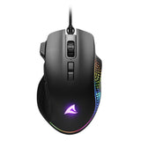 Sort Sharkoon SHARK Force 3 gamingmus med RGB-lys og USB-kabel