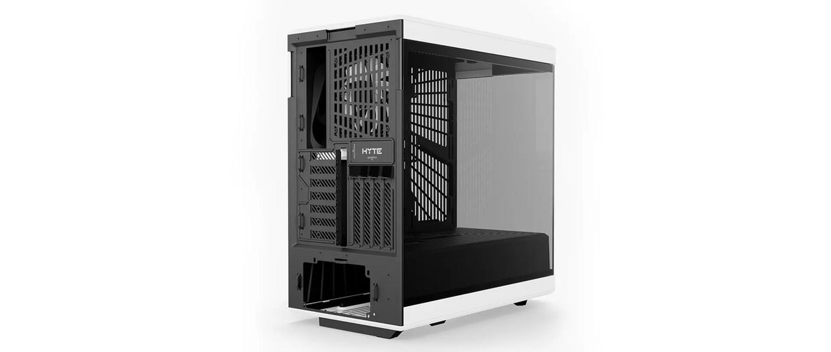 HYTE Y40 Black/White Miditower - Panoramaglasslöja, inkluderad PCIe 4.0-stigkabel, 2 inkluderade fläktar
