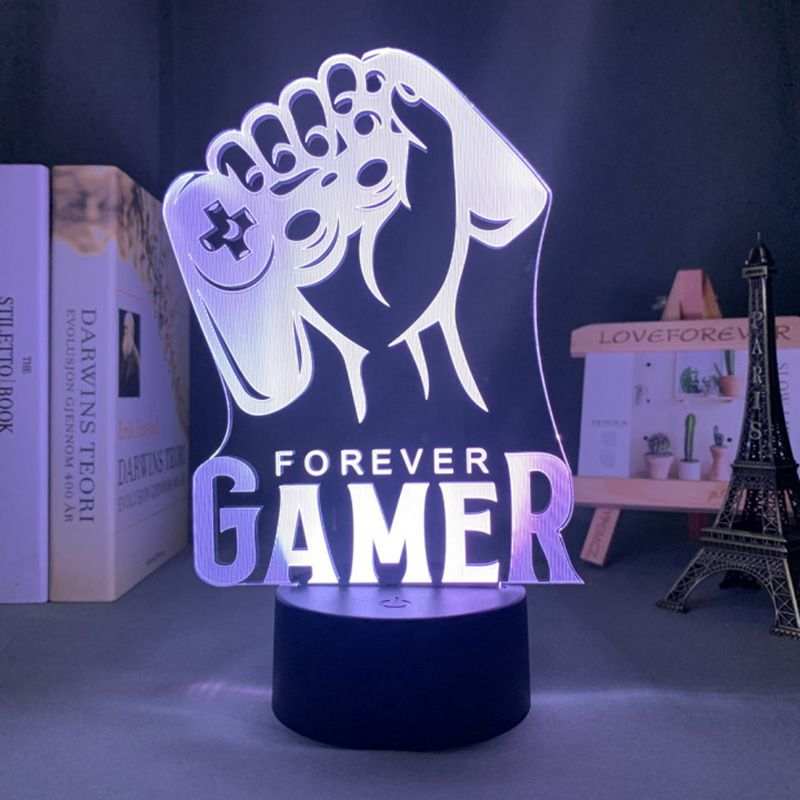 Geekd Gaming 3D-lampa - FOREVER GAMER