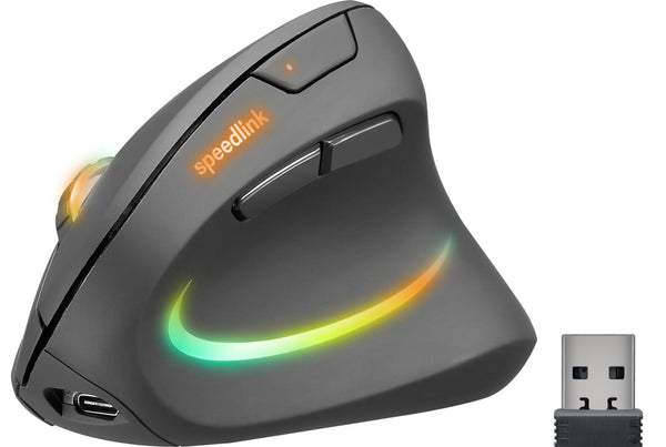 Speedlink PIAVO PRO genopladelig trådløs vertikal mus – sort