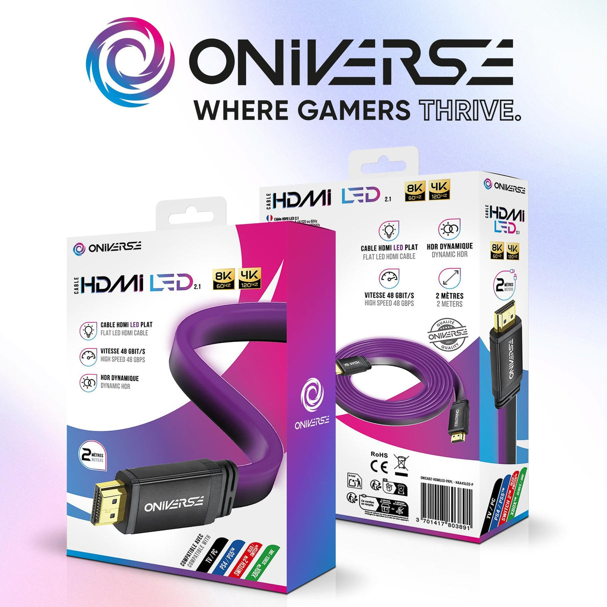 Oniverse Hdmi Led Cable 8K - Purple ONIVERSE