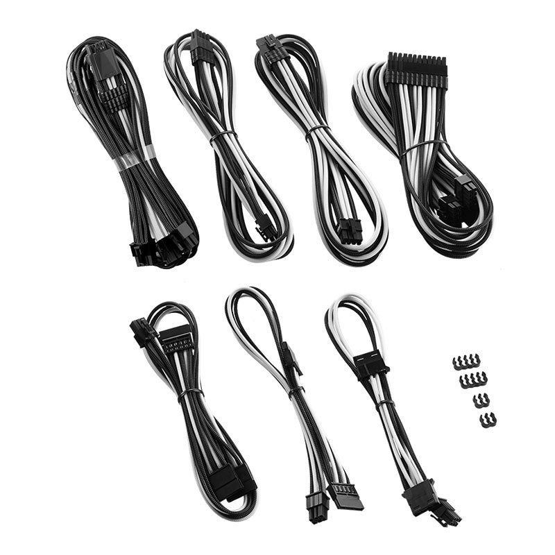 CableMod C-Series Pro ModMesh 12VHPWR Kabelsats För Corsair RM, RMi, RMx (Black Label) - Svart/vit