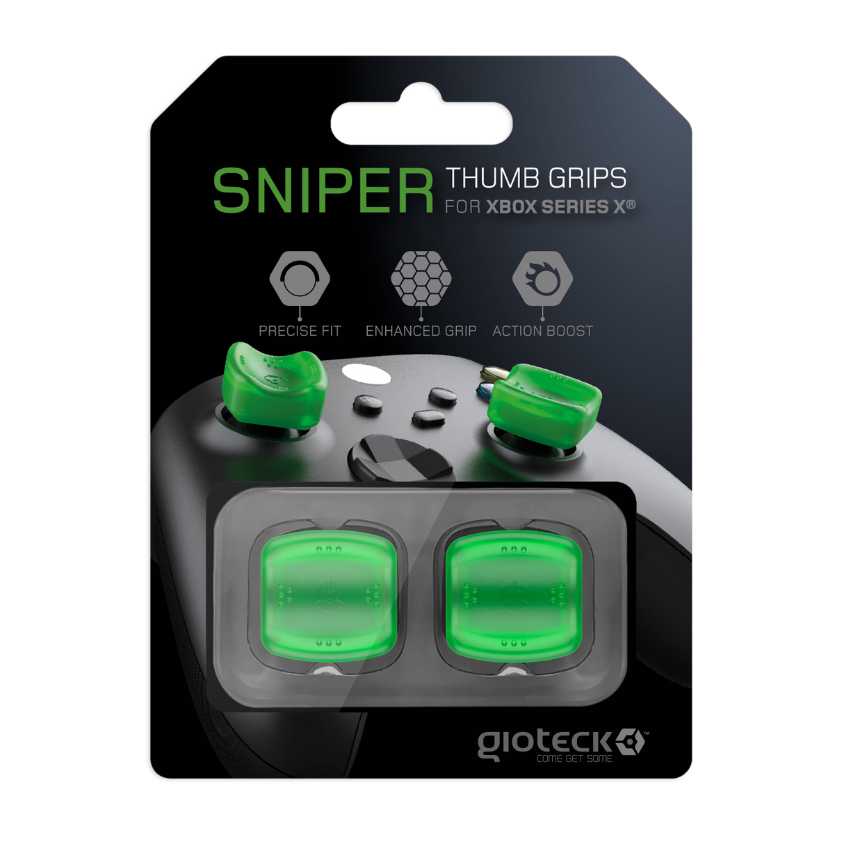 Gioteck Sniper Thumb Grips (genomskinlig Grön)