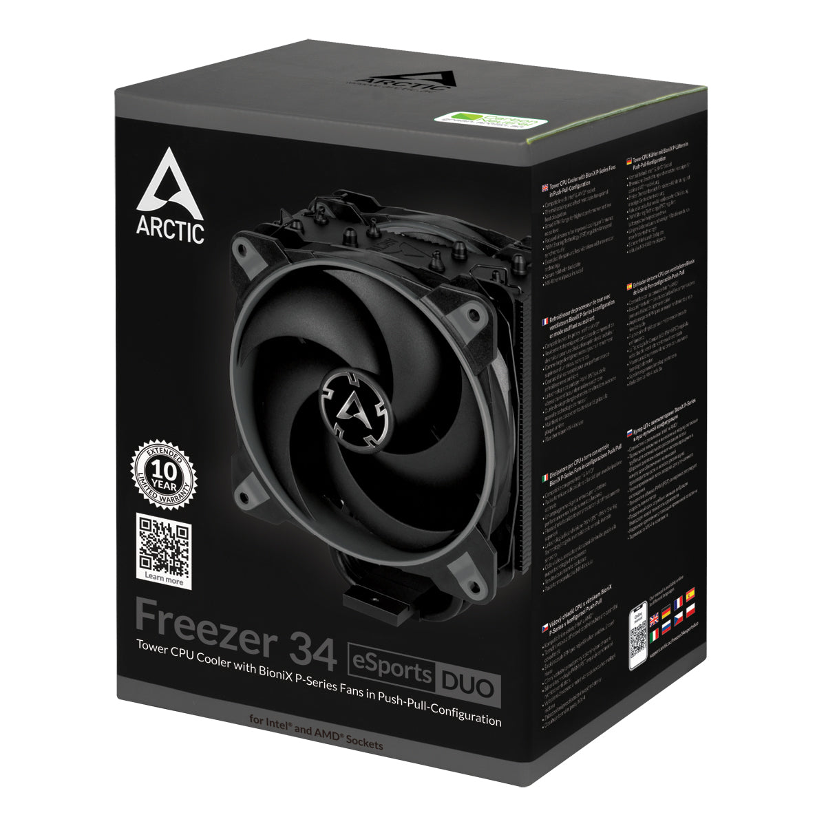 ARCTIC Freezer 34 eSports DUO Processorkylare 1-pack Svart Grå 120 mm