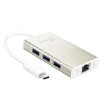 j5create JCH471 – USB-C-hub med Gigabit Ethernet – USB-porte og netværksstik