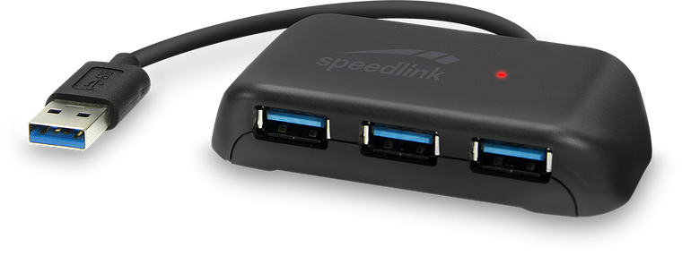 SpeedLink SNAPPY EVO USB-hubb, 4-portar, USB 3.0, Passiv, Svart