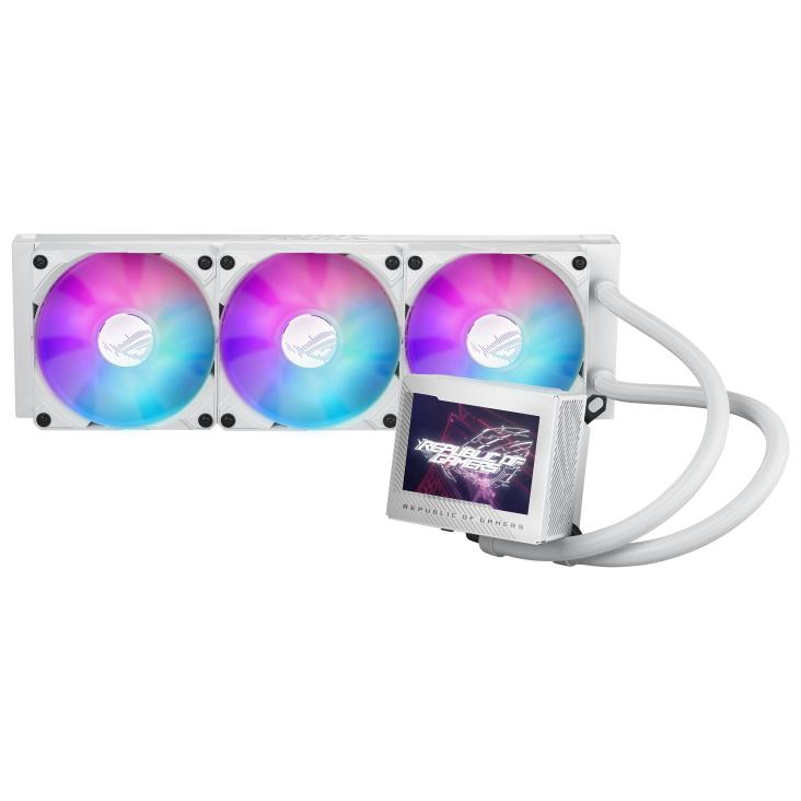 ASUS ROG RYUJIN III 360 ARBG WHITE Ed. AiO Water Cooler w. 3.5" LCD, 3x120mm ROG ARGB MD Fans 2200 ASUS
