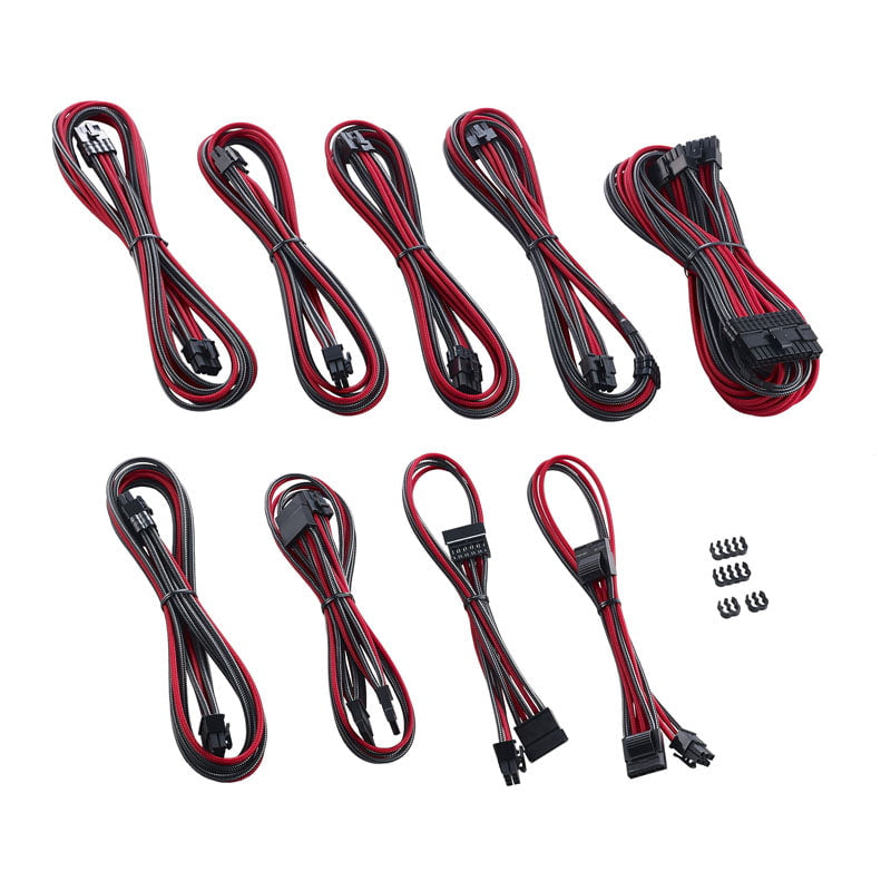 CableMod C-Series PRO ModMesh Kabelsats För Corsair AXi/HXi/RM (gul Etikett) - Kol/röd