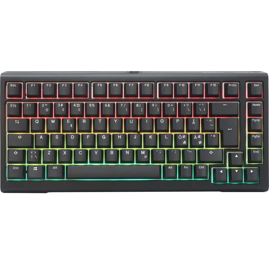 Ducky Tinker75 - Förbyggd - ISO - Svart - MX Cherry Red