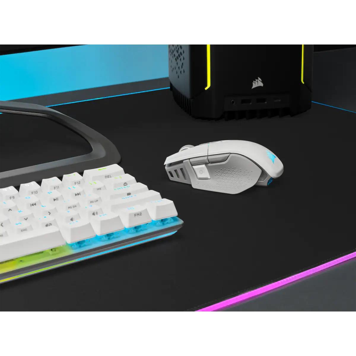 CORSAIR Gaming M65 RGB ULTRA TRÅDLÖS Optisk Trådlös Kabel Vit