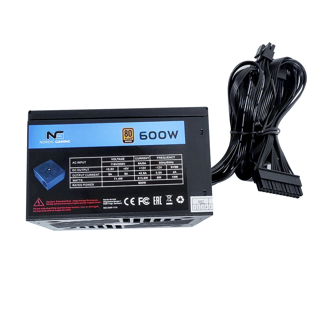 Nordic Gaming NGP-1174 Nätaggregat 600Watt 80+ Brons