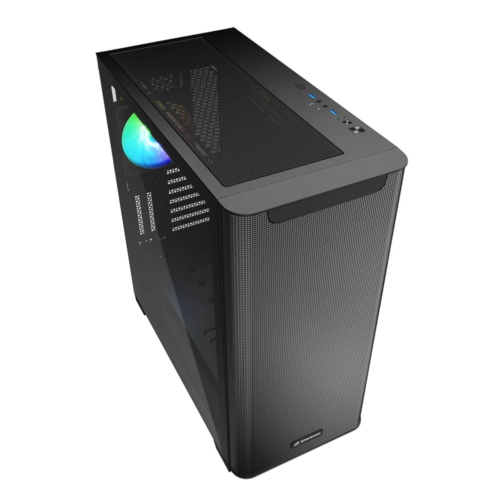 Sharkoon M30 RGB Full Tower - Svart, Härdat Glas
