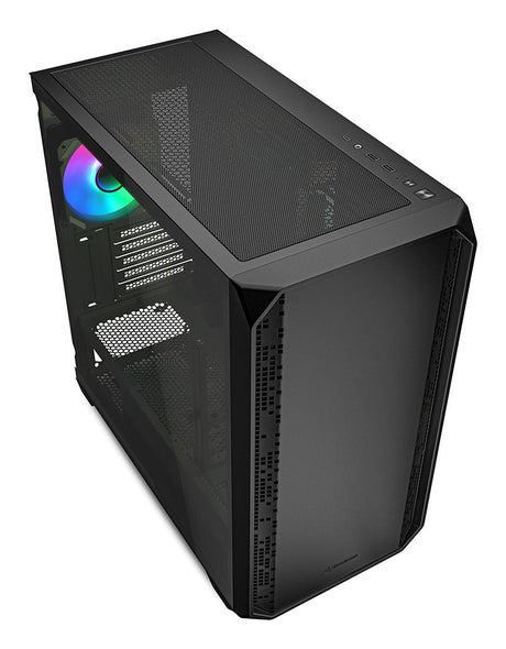 Sharkoon MK2 RGB Black Mesh Front Tempered Glass 4x 120mm ARGB PWM Fans USB-C BTF Micro-ATX Gaming PC Case Sharkoon