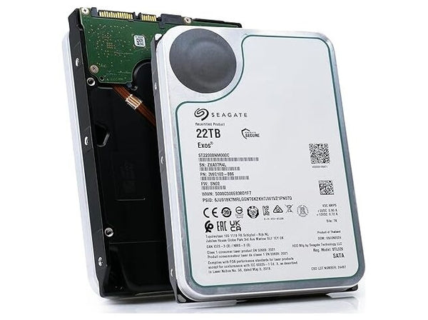 Seagate Exos Hårddisk ST22000NM000C-FR 22TB SATA-600 7200rpm - Fabriksrenoverad
