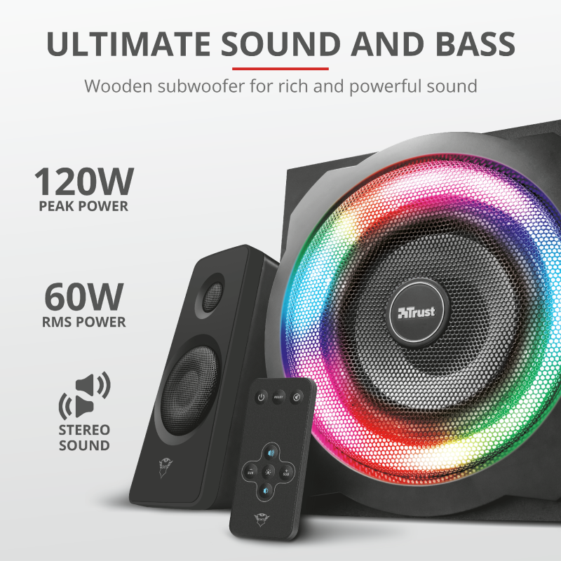 Trust GXT 629 Tytan RGB Illuminated 2.1 Speaker Set