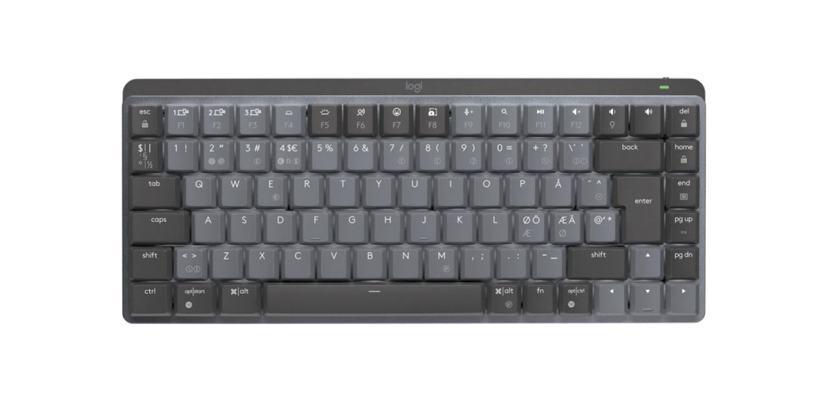 Logitech - MX Compact Mechanical Wireless Illuminated Keyboard - Nordic - Clicky Switch Logitech
