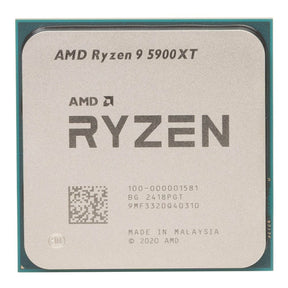 AMD Ryzen 9 5900XT trayprocessor – AM4, set ovenfra med model og MPN