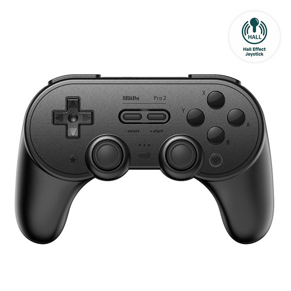 8BitDo PRO 2 Gamepad Hall Ed/Svart