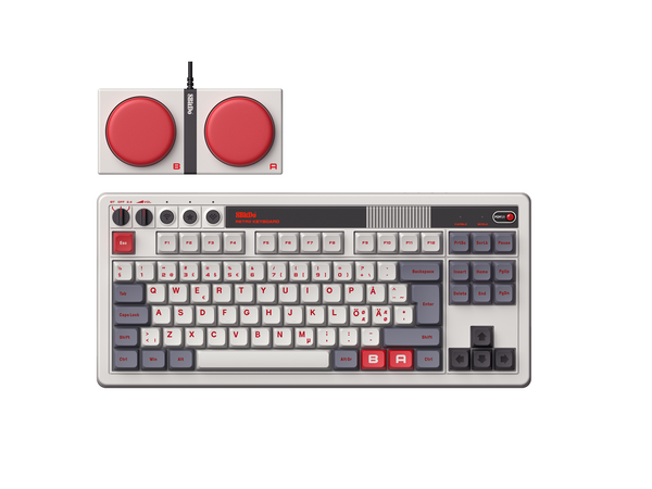 8BitDo mekaniskt tangentbord - Nintendo Edition ISO - Nordisk