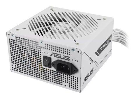 ASUS PRIME-750B-WHITE – strømforsyningens bagside og top