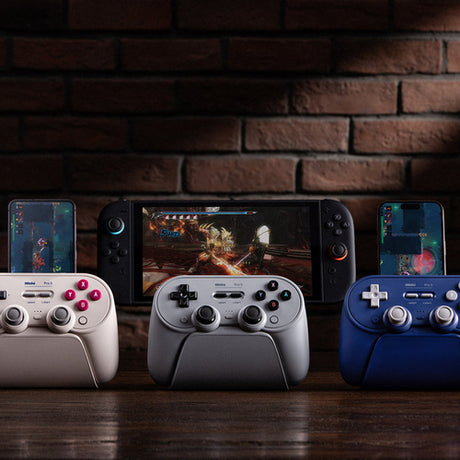 8BitDo Pro 3 Bluetooth – Gray-controller med dock – Flere farvevarianter som illustration, Gray er denne vare