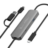 j5create JCH422 – Wormhole CrossLink USB-C-hub – grå hub med forbindelseskabler