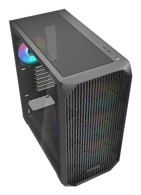 Sharkoon AK3 RGB Black Mesh Front Tempered Glass 4x 120mm ARGB PWM Fans USB-C BTF ATX Gaming PC Case Sharkoon