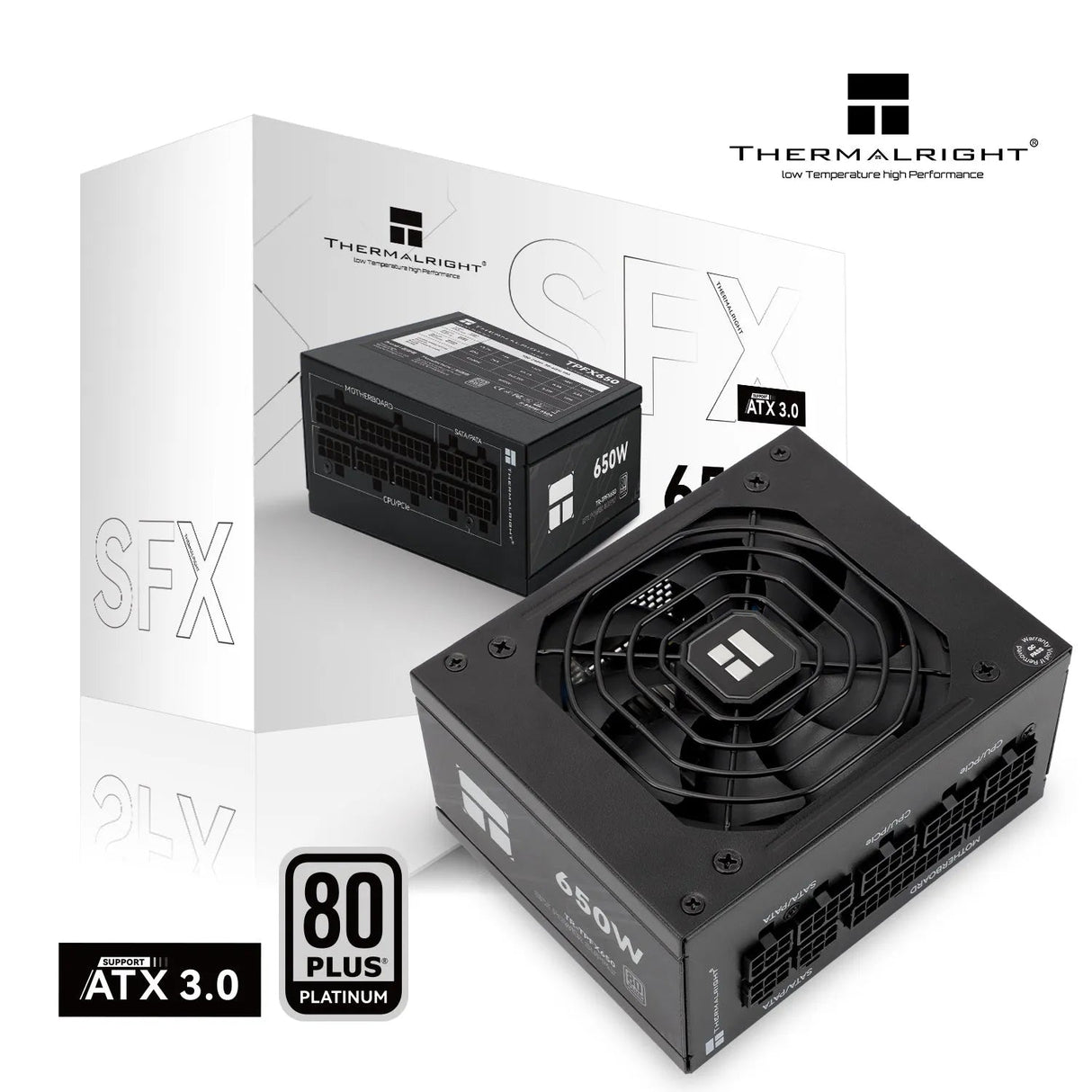 Thermalright TR-TPFX 650, 80+ Platinum Modulärt Nätaggregat, SFX, Svart