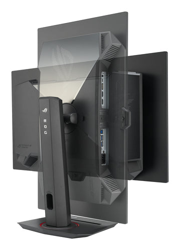 ASUS ROG Strix XG27ACDNG – 26,5" QD-OLED – 1440p – 360 Hz – skærm i portrættilstand set bagfra