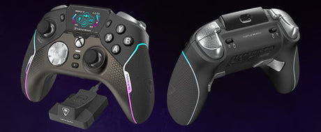 Turtle Beach Stealth Ultra – Xbox/PC-controller med dock – Front og bagside på mørk baggrund