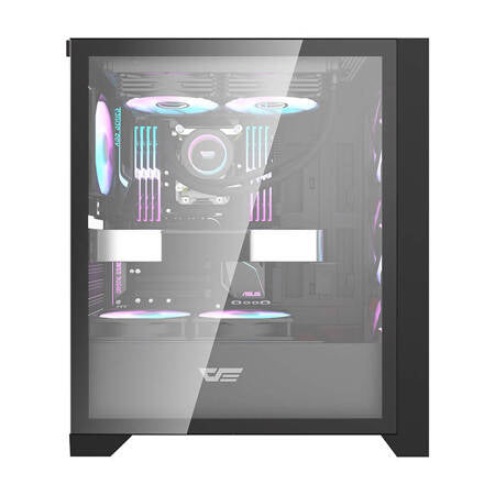 Datorfodral Darkflash DRX70 GLASS + 4 RGB-fläktar (svart)