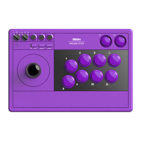 8BitDo Arcade Stick til Switch og PC – lilla – produktbillede 1