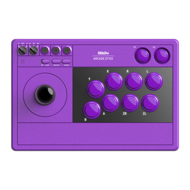 8BitDo Arcade Stick til Switch og PC – lilla – produktbillede 1
