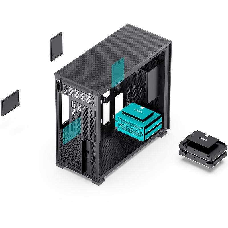 Jonsbo D41 Screen ATX-fodral, Härdat Glas - Svart