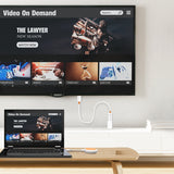 j5create ScreenCast – USB-C til trådløs HDMI – JVAW62 – trådløs visning på TV; producentillustration